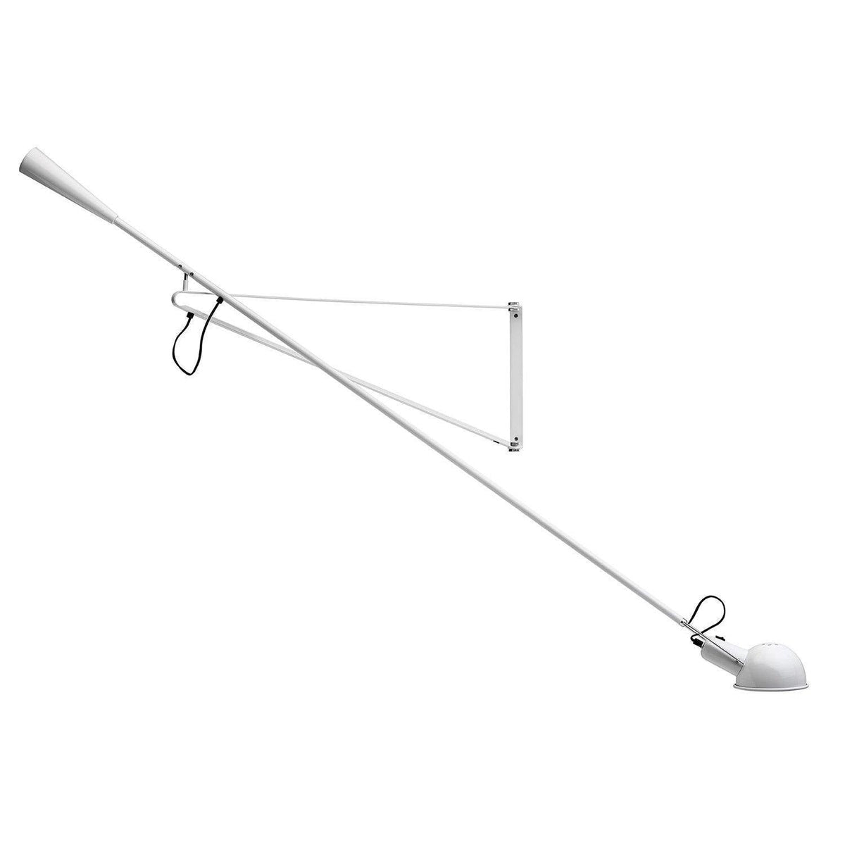 Applique murale industrielle à bras réglable en métal 135-205cm noir blanc éclairage directionnel E27 chambre salon | Sansoti