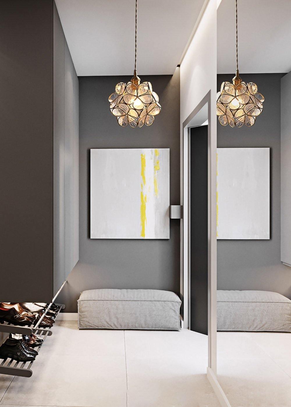 Glazen Bloembladlamp Hanglamp Messing Fitting Handgeblazen Glas Ø20cm Vijf Kleuren E26/E27 Pendelverlichting | Sansoti