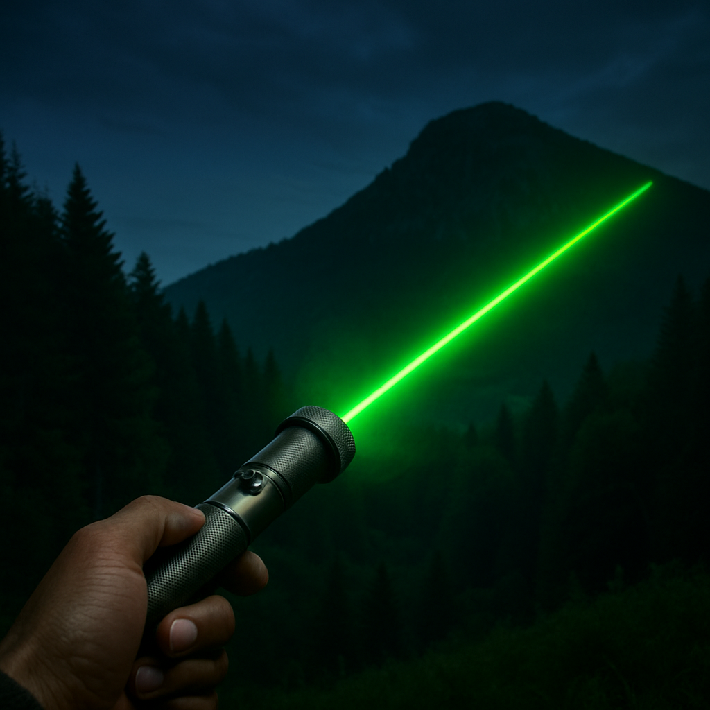 Powerful Laser Pointer Flashlight with Adjustable Focus and USB Rechargeable – Range up to 10,000 Meters | Sansoti
