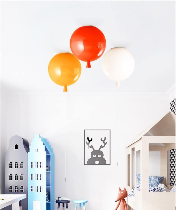 Ballonlampe Deckenleuchte Kunststoff Weiß Blau Rosa Orange Kinderzimmer Wohnzimmer Ø25 Ø30 Ø35cm Hängelampe Verspielter Zugschnur | Restfield