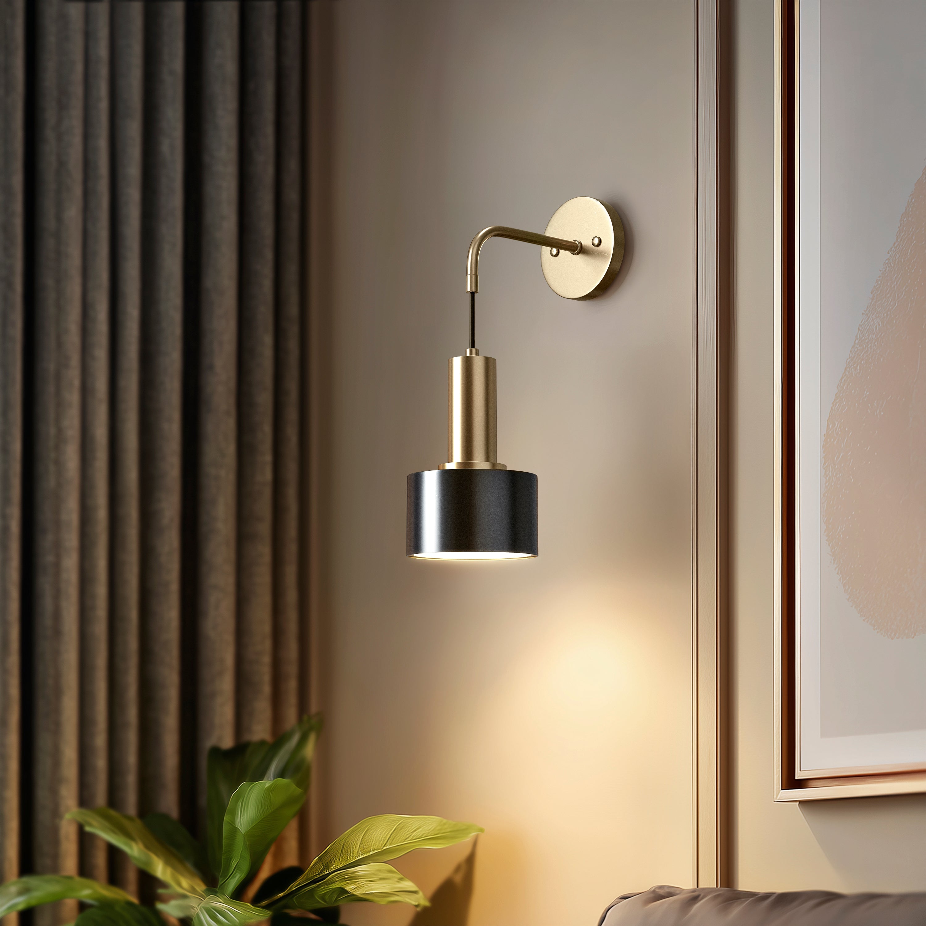 Applique Murale Or Industrielle Lot de 2 Abat-jour Suspendu Métal Télécommande Dimmable RGB Chambre | Restfield