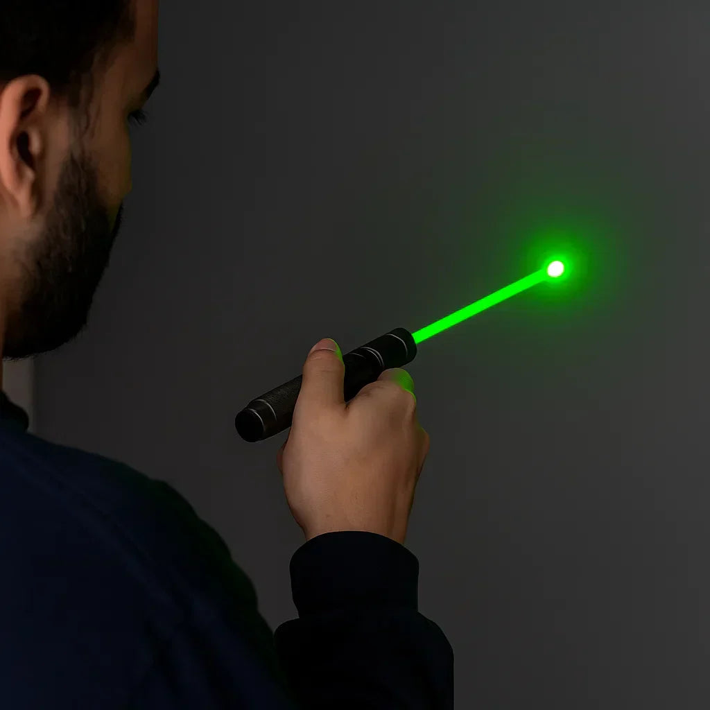 Powerful Laser Pointer Flashlight with Adjustable Focus and USB Rechargeable – Range up to 10,000 Meters | Sansoti