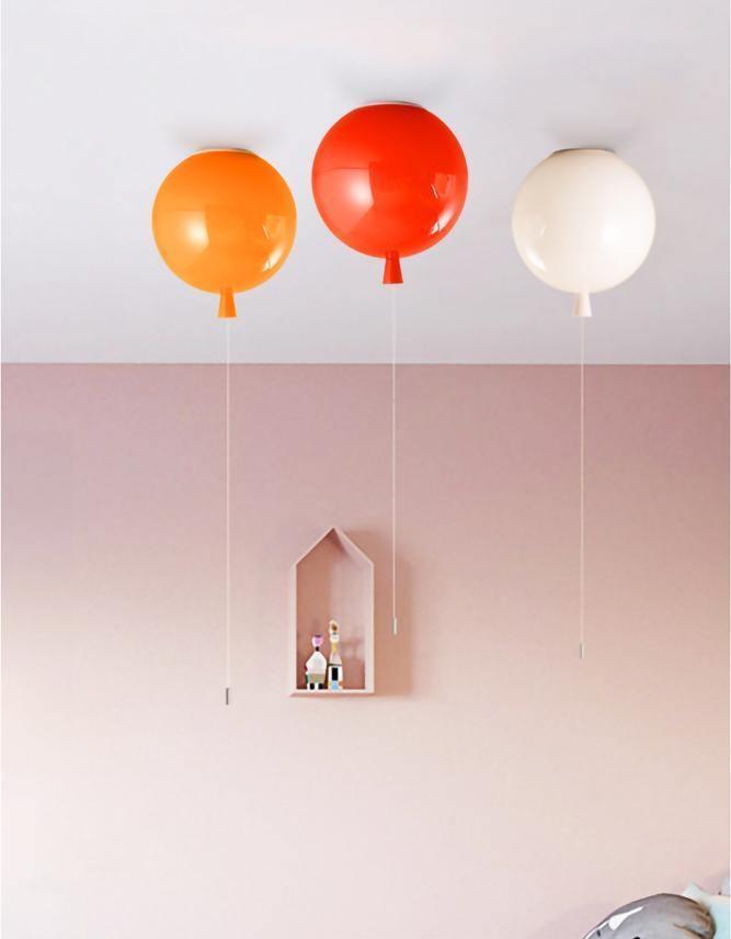 Ballonlampe Deckenleuchte Kunststoff Weiß Blau Rosa Orange Kinderzimmer Wohnzimmer Ø25 Ø30 Ø35cm Hängelampe Verspielter Zugschnur | Restfield