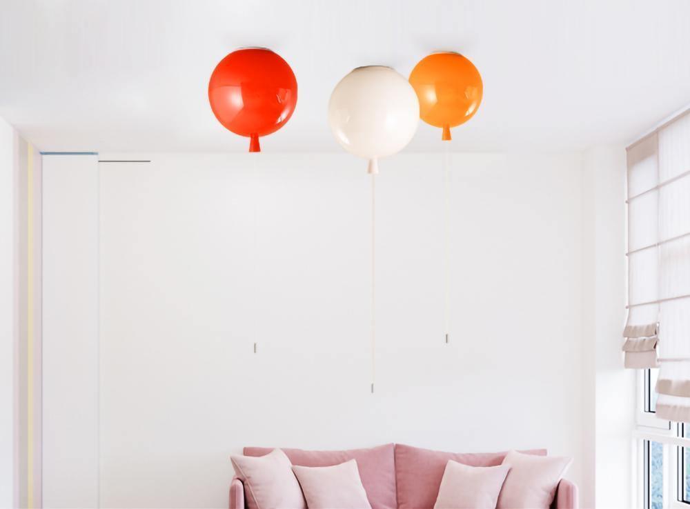 Ballonlampe Deckenleuchte Kunststoff Weiß Blau Rosa Orange Kinderzimmer Wohnzimmer Ø25 Ø30 Ø35cm Hängelampe Verspielter Zugschnur | Restfield