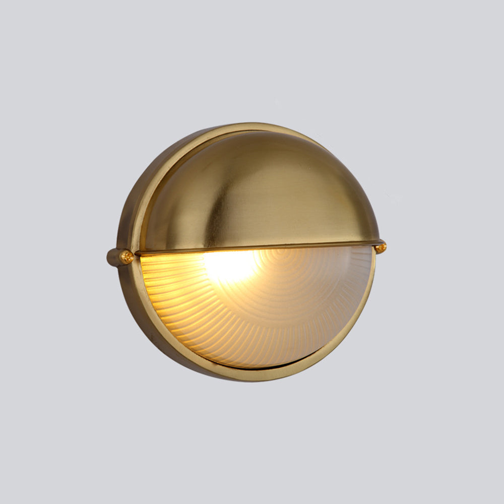 Außenwandleuchte aus Metall und Glas, wasserdicht IP65, Gold/Silber, rund/oval, für Balkon, Terrasse und Garten, stimmungsvolle Beleuchtung | Sansoti