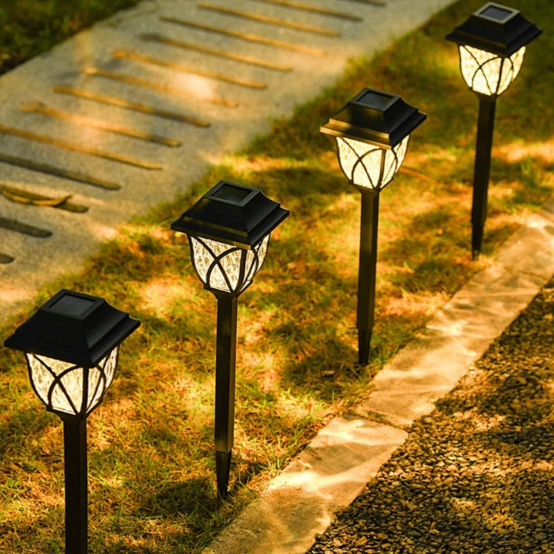 Zonne Energie Tuinpad Verlichting LED Waterdicht 43cm Set Van 4 | Sansoti