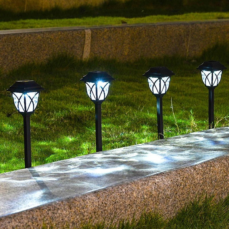 Zonne Energie Tuinpad Verlichting LED Waterdicht 43cm Set Van 4 | Sansoti