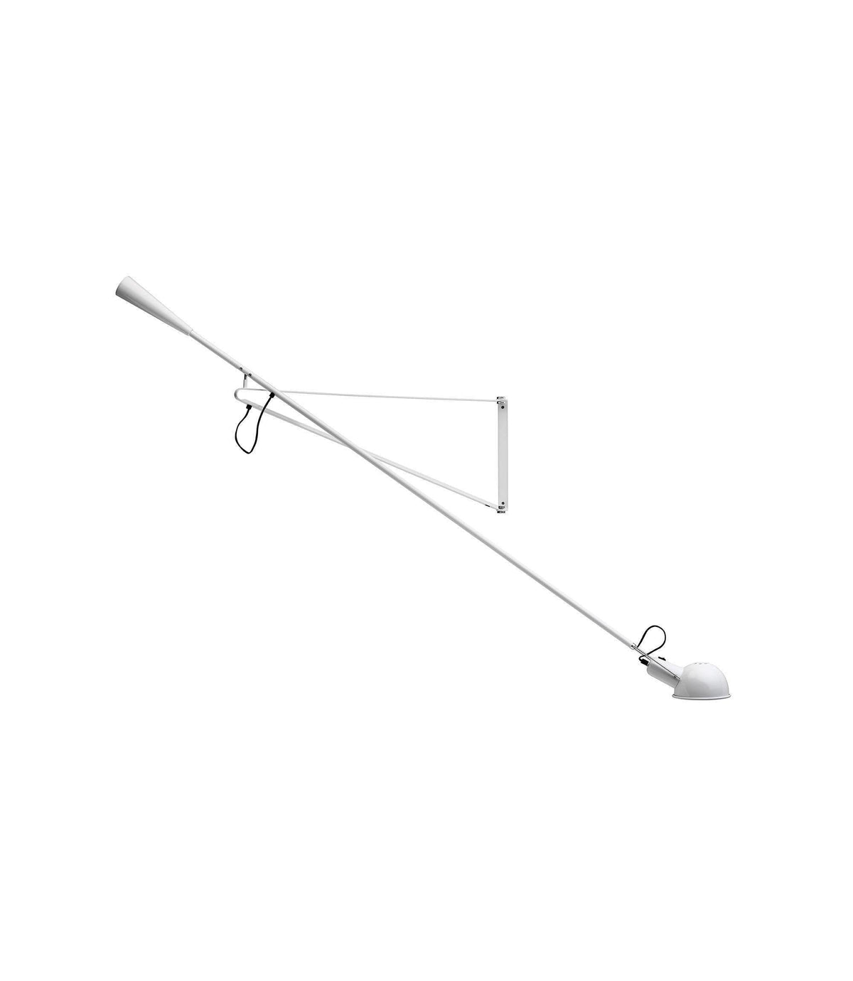 Applique murale industrielle à bras réglable en métal 135-205cm noir blanc éclairage directionnel E27 chambre salon | Sansoti