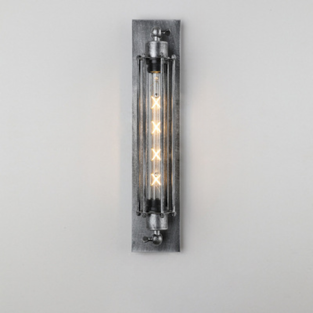Vintage Wandlamp LED Metaal Gietijzer Zwart Zilver Brons 47x10cm | Sansoti