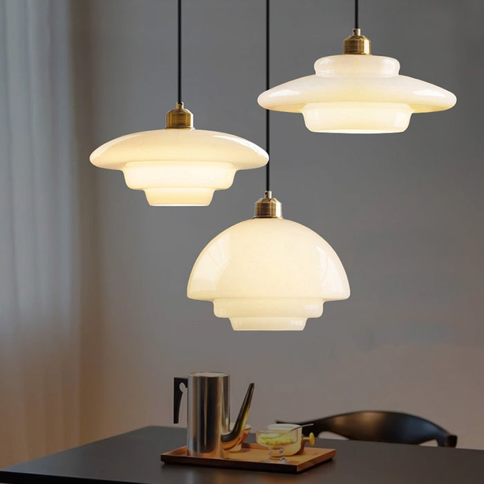Hanglamp Wit Glas Messing Mid-Century Modern Design Verstelbare Kabel Eetkamer Woonkamer Keuken Melkglas Pendellamp Retro