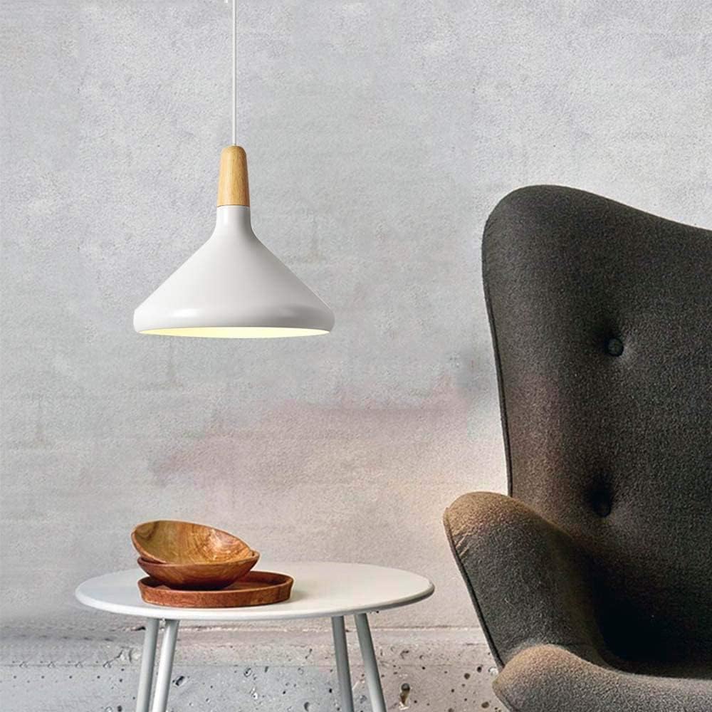 Hanglamp Scandinavisch Aluminium Hout Wit E27 Eettafel Woonkamer Minimalistisch Design Verlichting Keukeneiland | Sansoti