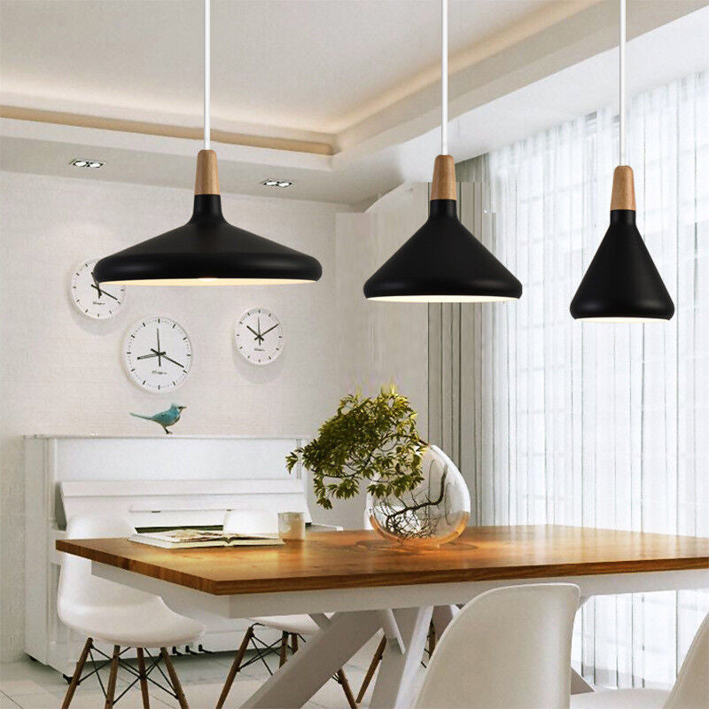 Hanglamp Scandinavisch Aluminium Hout Wit E27 Eettafel Woonkamer Minimalistisch Design Verlichting Keukeneiland | Sansoti