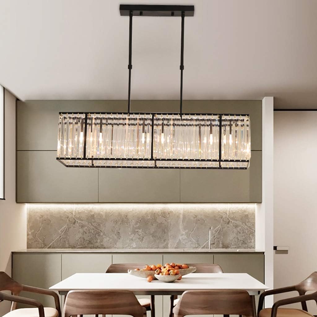 Crystal Linear Pendant Light for Kitchen Island, Dining Room Ceiling Chandelier, Scandinavian Design | Sansoti