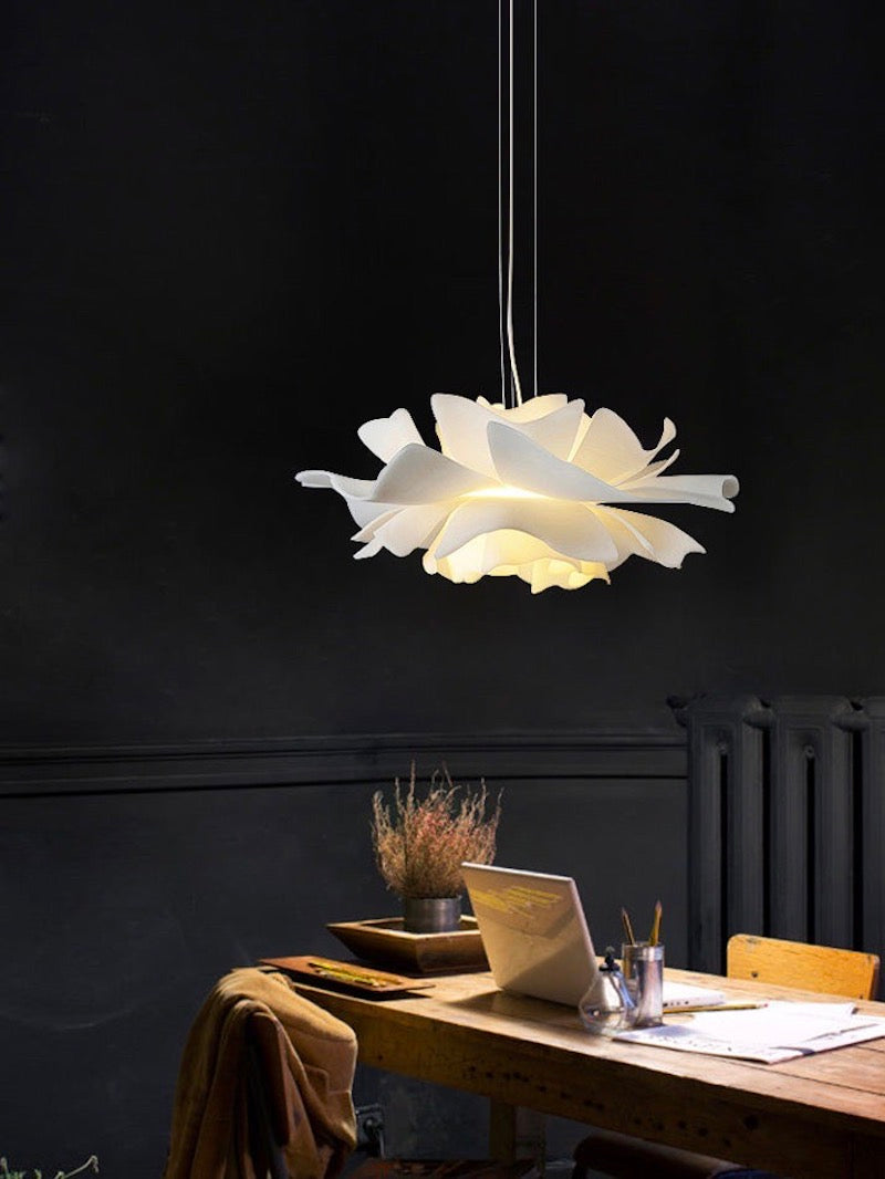 Handgemaakte Acryl Hanglamp Lotus Bloem Wit Scandinavisch Design | Sansoti