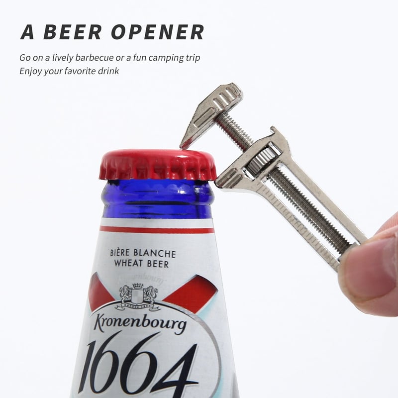 Multifunctional Compact Wrench with Integrated Bottle Opener and Measuring Scale for DIY, Camping and Outdoor Use | Sansoti
