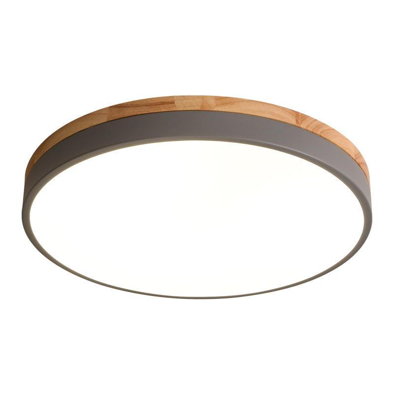 Plafondlamp Hout Rond LED met Acryl – Dimbaar Warm Licht Scandinavisch Design Woonkamer Slaapkamer 30cm 40cm 50cm 60cm | Sansoti