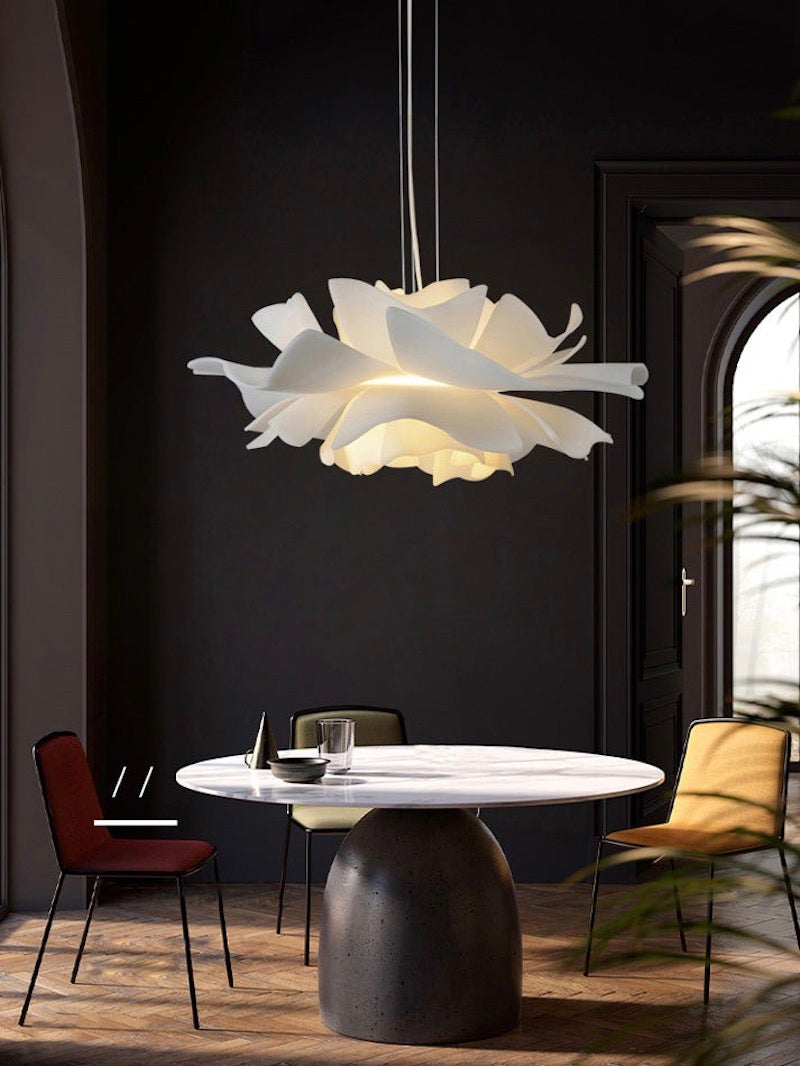 Handgemaakte Acryl Hanglamp Lotus Bloem Wit Scandinavisch Design | Sansoti