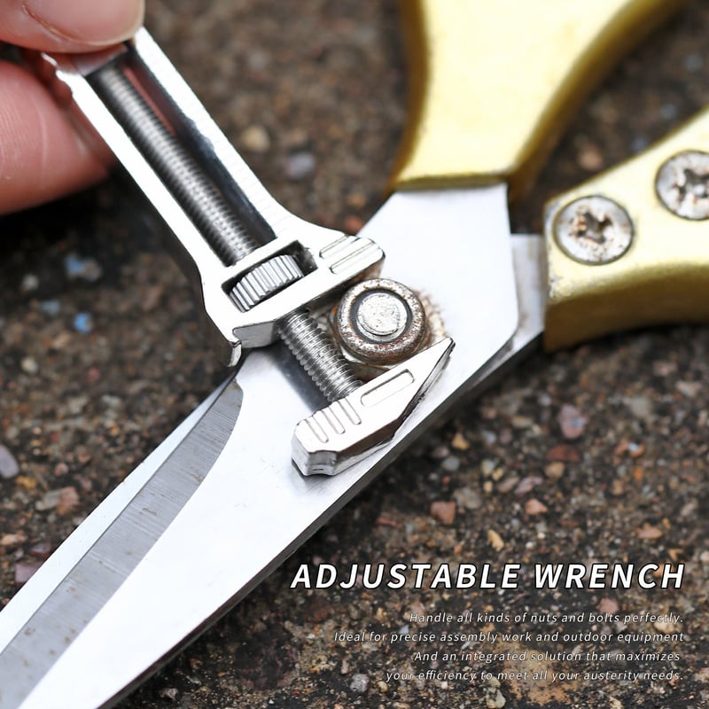 Multifunctional Compact Wrench with Integrated Bottle Opener and Measuring Scale for DIY, Camping and Outdoor Use | Sansoti