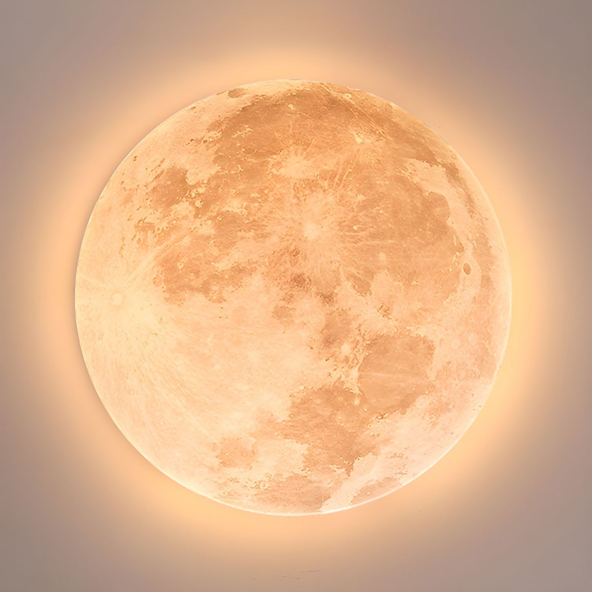 LED-Deckenleuchte Mond-Design Holz Acryl Rund 26-48cm Schlafzimmer Wohnzimmer Deckenlampe Mondlampe LED Beleuchtung Modernes Interieur | Restfield