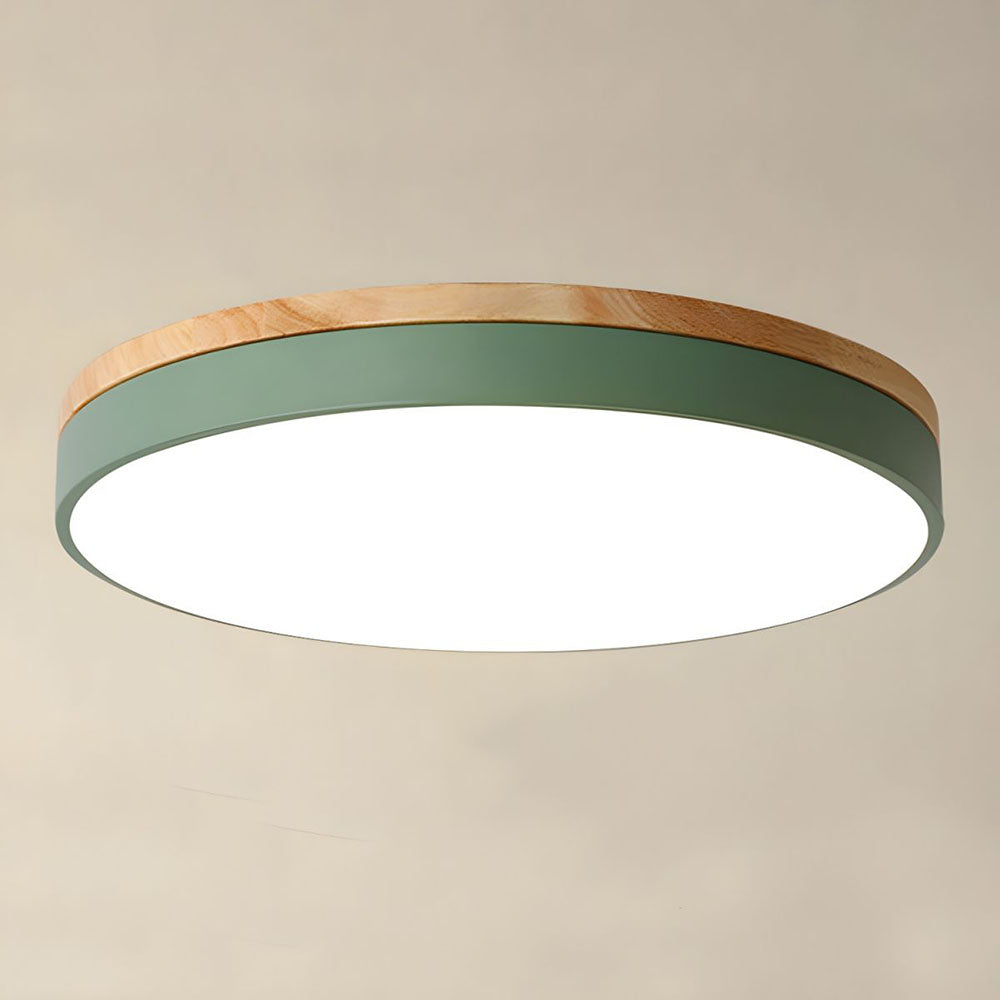 Plafondlamp Hout Rond LED met Acryl – Dimbaar Warm Licht Scandinavisch Design Woonkamer Slaapkamer 30cm 40cm 50cm 60cm | Sansoti