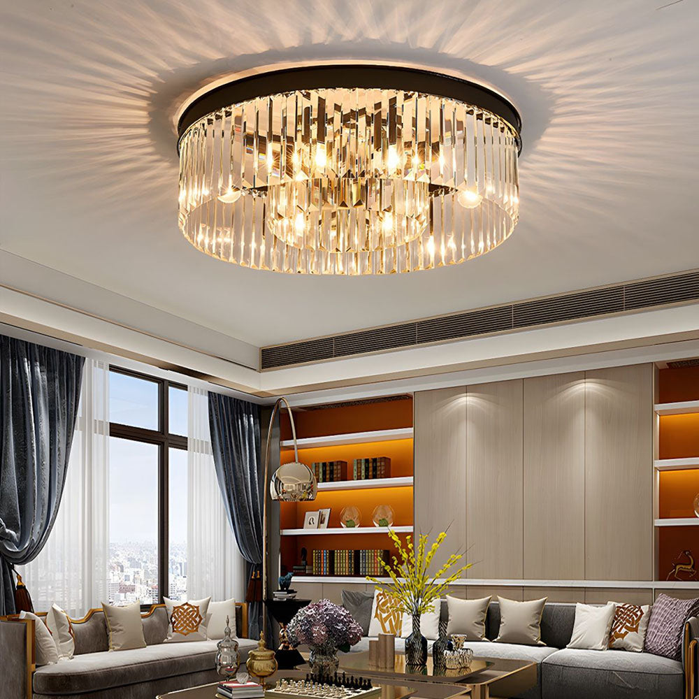 Deckenleuchte Kristall 40 cm Gold 4x E14 Wohnzimmer Flur Schlafzimmer Luxus Deckenbeleuchtung Moderne Kristalllampe | Restfield