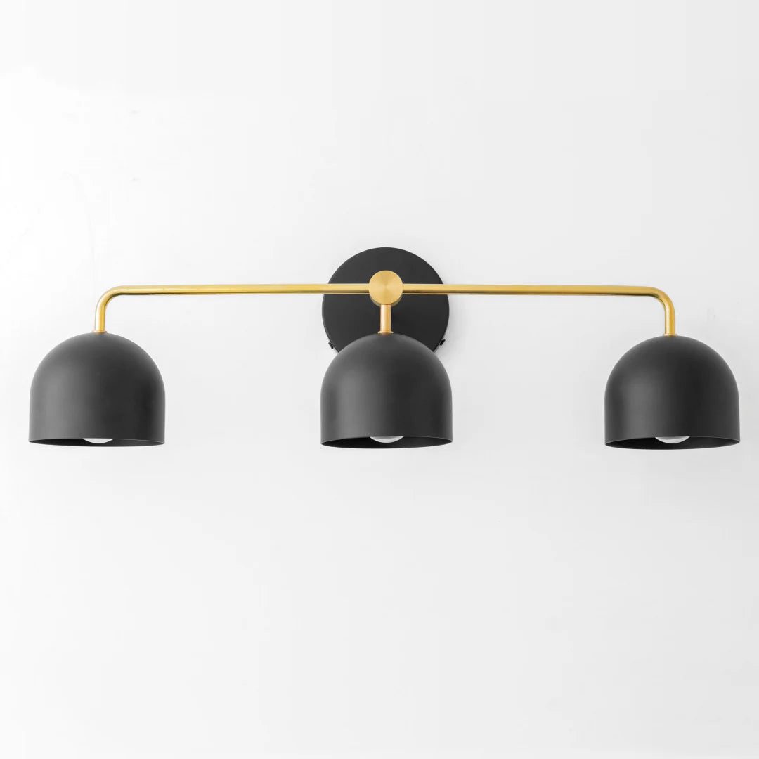Koepelkapjes Wandlamp Modern Scandinavisch Metaal Zwart Messing 2-3 Lichtpunten Badkamer Hal Slaapkamer Sfeerverlichting | Sansoti