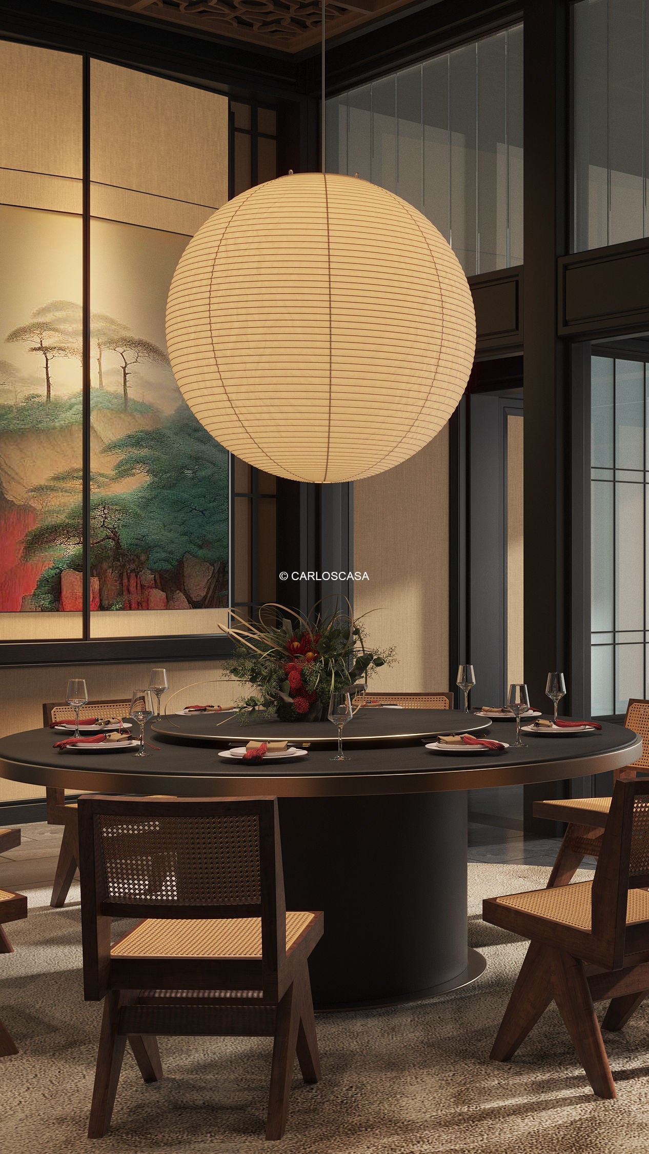 Japanse Mulberry Paper Hanglamp — Handgemaakte Washi Lampenkap Bol Sfeerverlichting | Sansoti