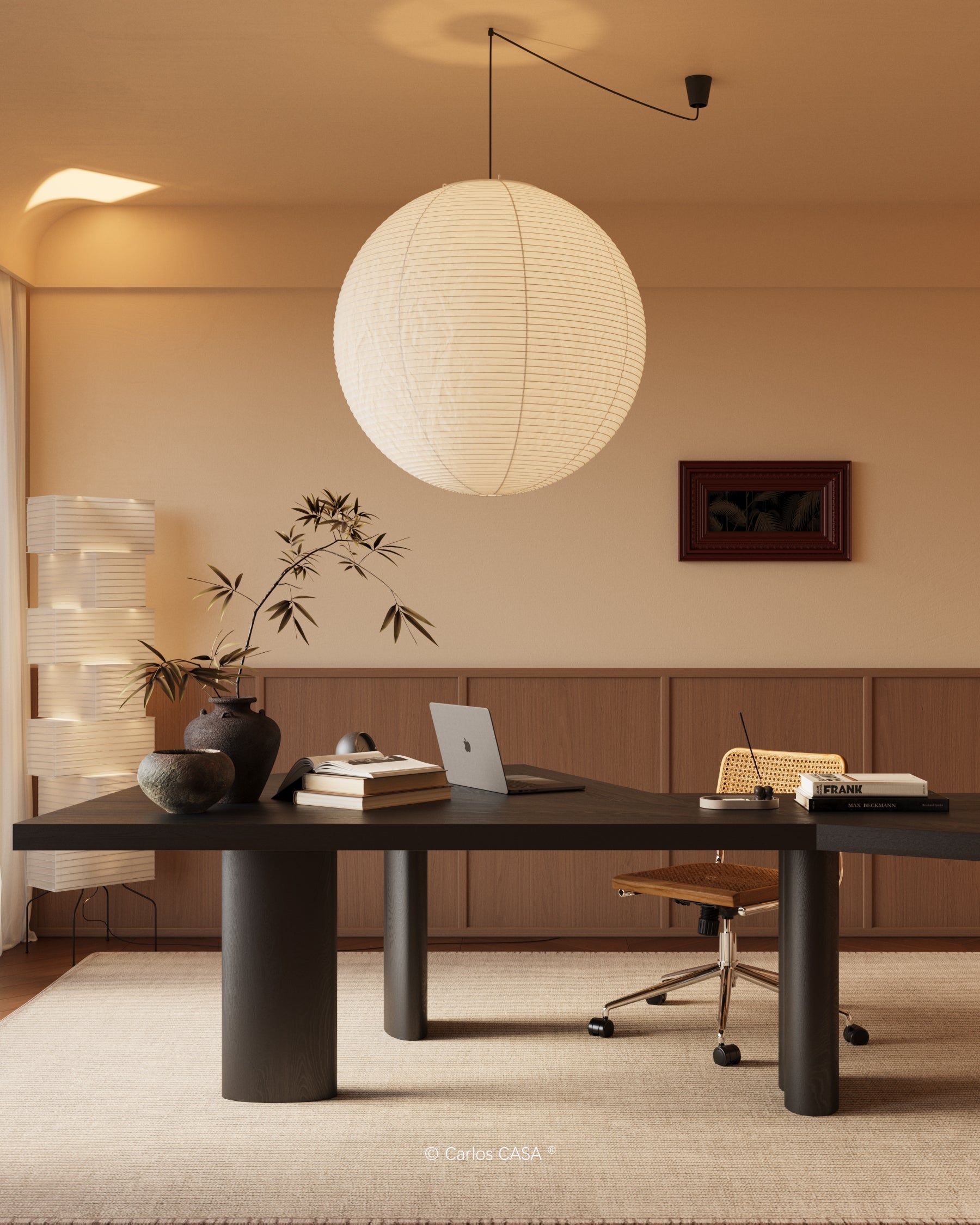 Japanse Mulberry Paper Hanglamp — Handgemaakte Washi Lampenkap Bol Sfeerverlichting | Sansoti