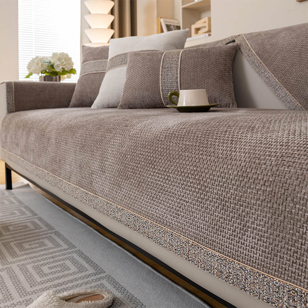 Geweven Chenille Bankhoes met Antislip Tweed Textuur voor Optimale Bescherming van Meubels Bank Sofa | Sansoti