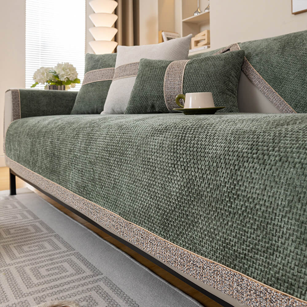 Geweven Chenille Bankhoes met Antislip Tweed Textuur voor Optimale Bescherming van Meubels Bank Sofa | Sansoti