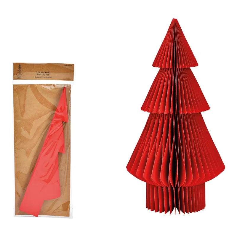 Decoratieve Papieren Boom 30cm Honingraat Structuur Vouwbaar Interieurobject Feestdecoratie Tafelornament | Sansoti