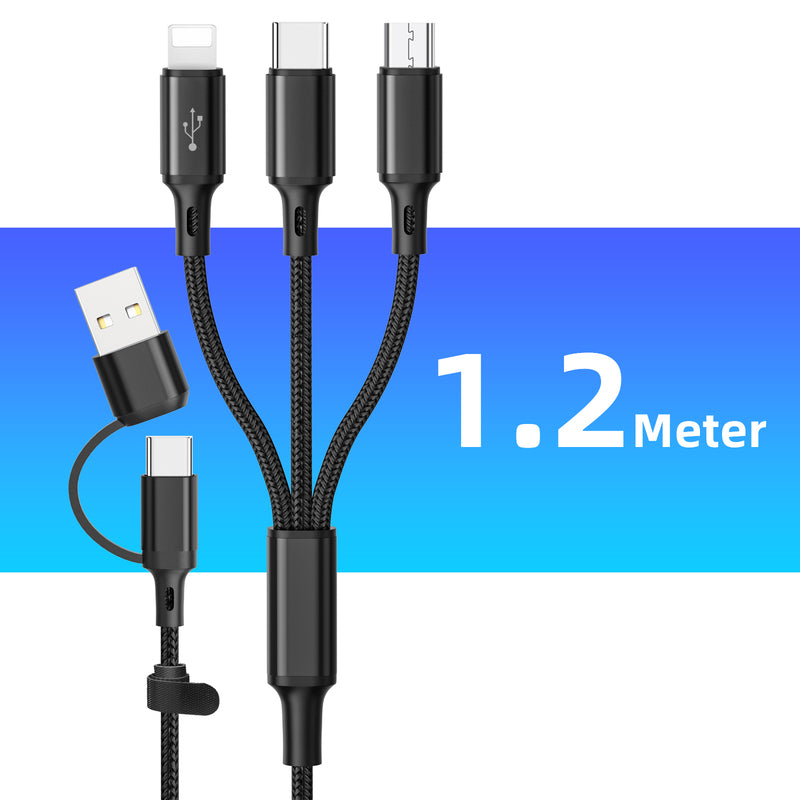 3-in-1 Oplaadkabel USB Multi Connector Type-C Micro USB 6A Snelladen voor Smartphones | Sansoti