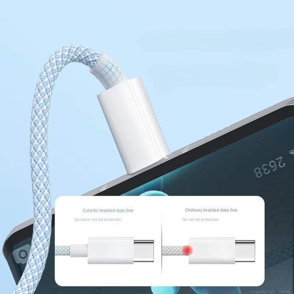 3-in-1 Charging Cable 100W Lightning Micro-USB USB-C Fast Charging Data Transfer 480Mbps Braided Retractable | Sansoti