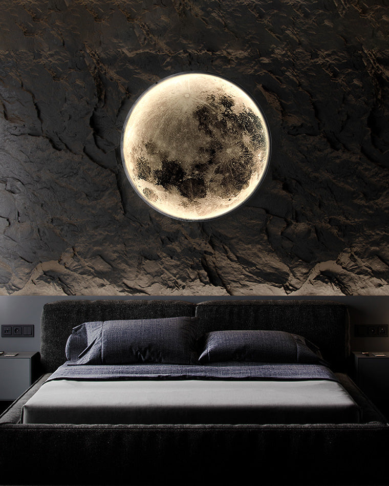 Wandlamp Maan Muurschildering LED Dimbaar Afstandsbediening Woonkamer Slaapkamer | Sansoti