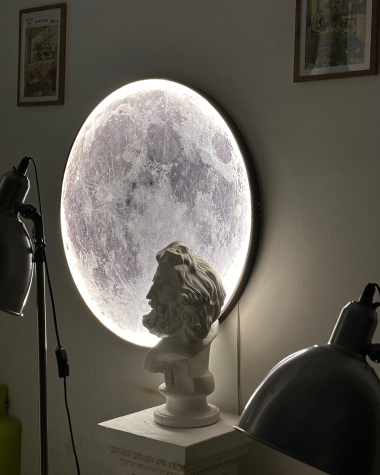 Wandlamp Maan Muurschildering LED Dimbaar Afstandsbediening Woonkamer Slaapkamer | Sansoti