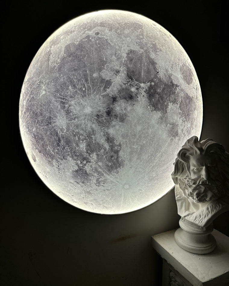 Wandlamp Maan Muurschildering LED Dimbaar Afstandsbediening Woonkamer Slaapkamer | Sansoti