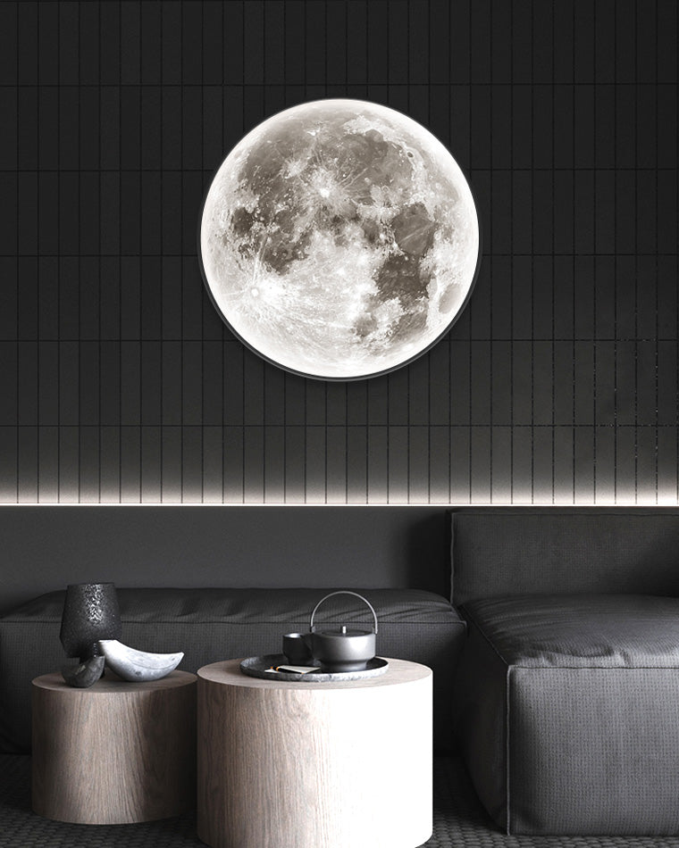 Wandlamp Maan Muurschildering LED Dimbaar Afstandsbediening Woonkamer Slaapkamer | Sansoti