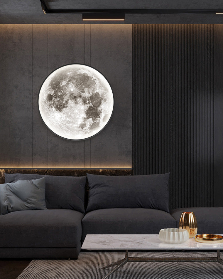 Wandlamp Maan Muurschildering LED Dimbaar Afstandsbediening Woonkamer Slaapkamer | Sansoti