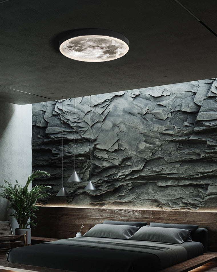 Wandlamp Maan Muurschildering LED Dimbaar Afstandsbediening Woonkamer Slaapkamer | Sansoti