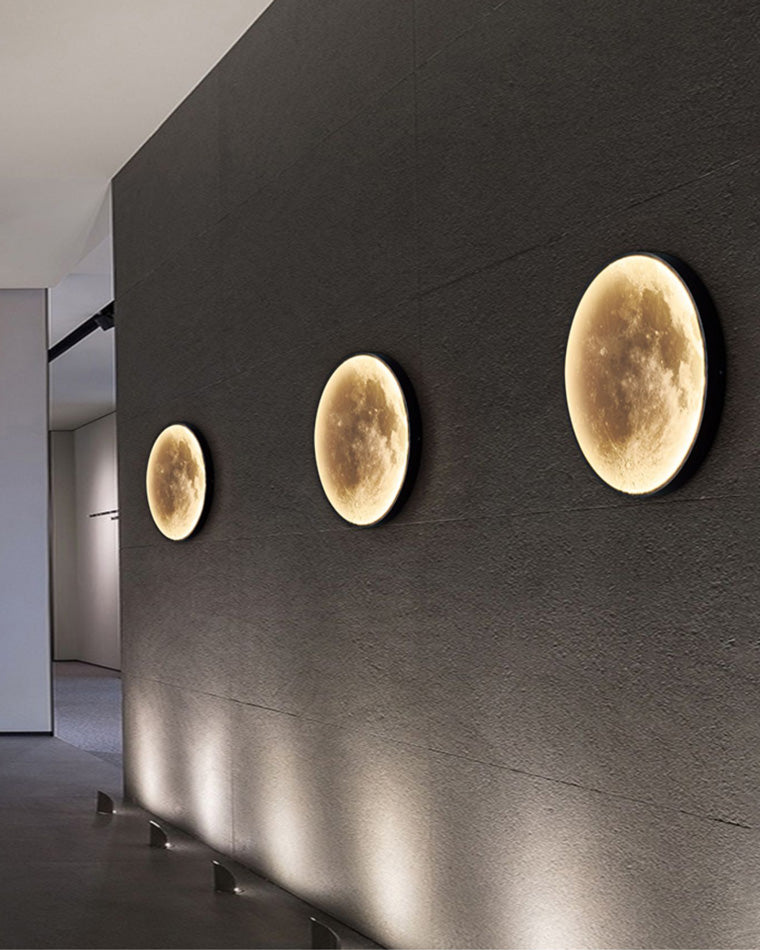 Wandlamp Maan Muurschildering LED Dimbaar Afstandsbediening Woonkamer Slaapkamer | Sansoti