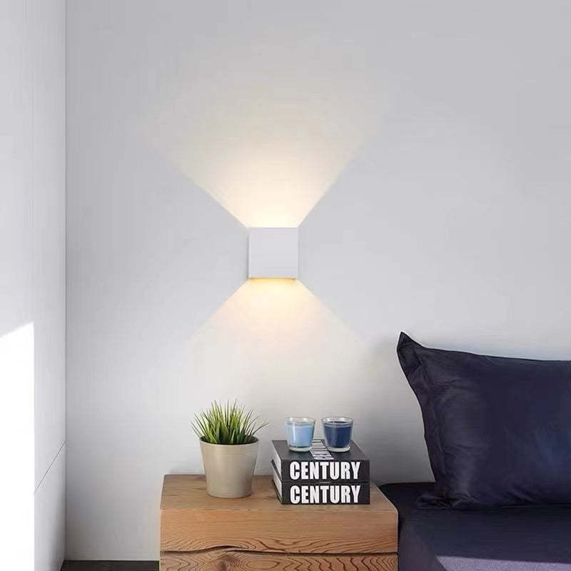 Square Outdoor Wall Light LED Adjustable Black White Gray Waterproof IP65 Metal Acrylic Garden Lighting | Sansoti