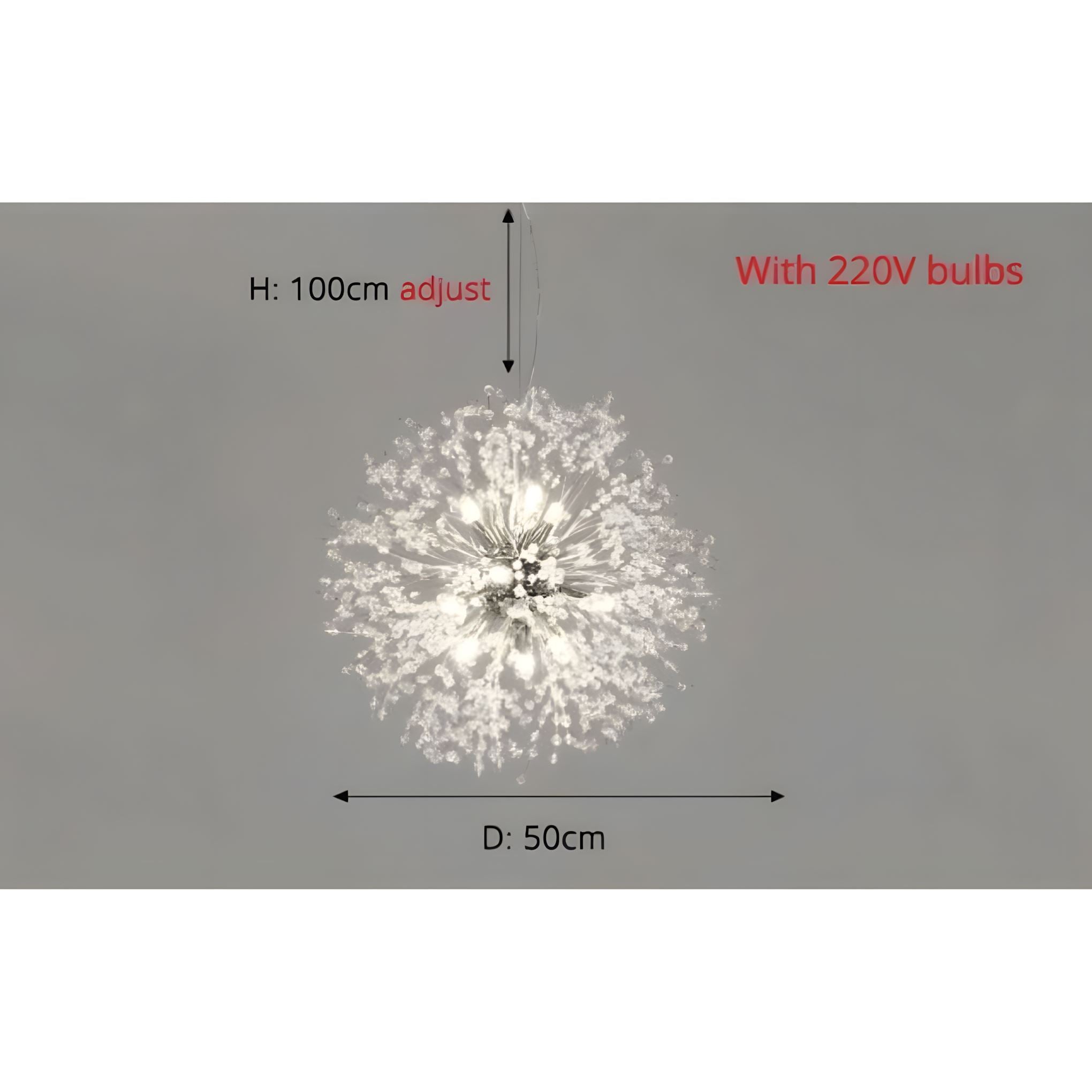 Lustre moderne en cristal pissenlit avec LED G9 et finition métal de luxe | Restfield