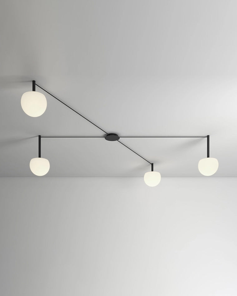 Plafondlamp Glazen Bollen Verstelbaar Metaal Wit Woonkamer Slaapkamer Modern | Sansoti