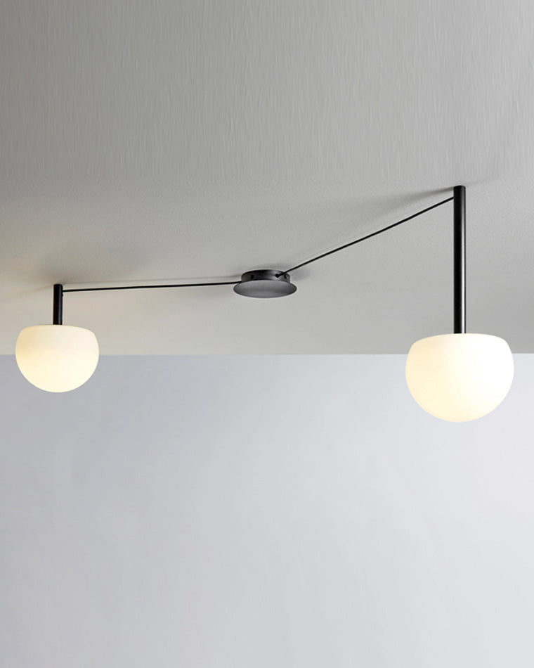 Plafondlamp Glazen Bollen Verstelbaar Metaal Wit Woonkamer Slaapkamer Modern | Sansoti