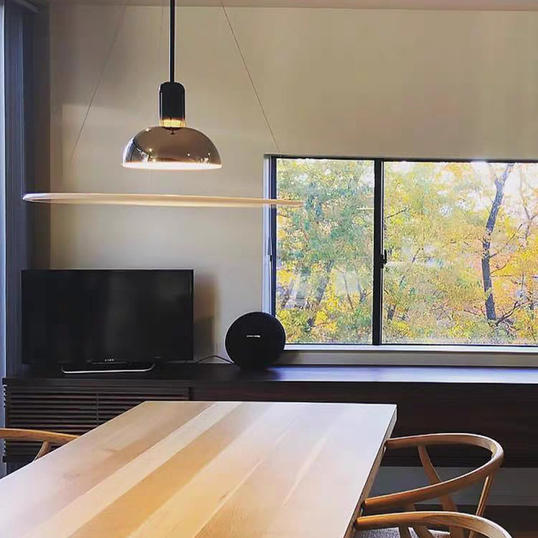 Minimalistische LED-Hängeleuchte aus Metall und Glas, E27, Esszimmer, Wohnzimmer, Schlafzimmer, skandinavische Pendelleuchte | Sansoti