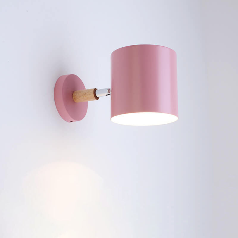 Applique Murale Métal Bois Réglable Chambre Salon Style Scandinave Couleur Macaron E27 Lampe de Chevet Applique Murale | Restfield