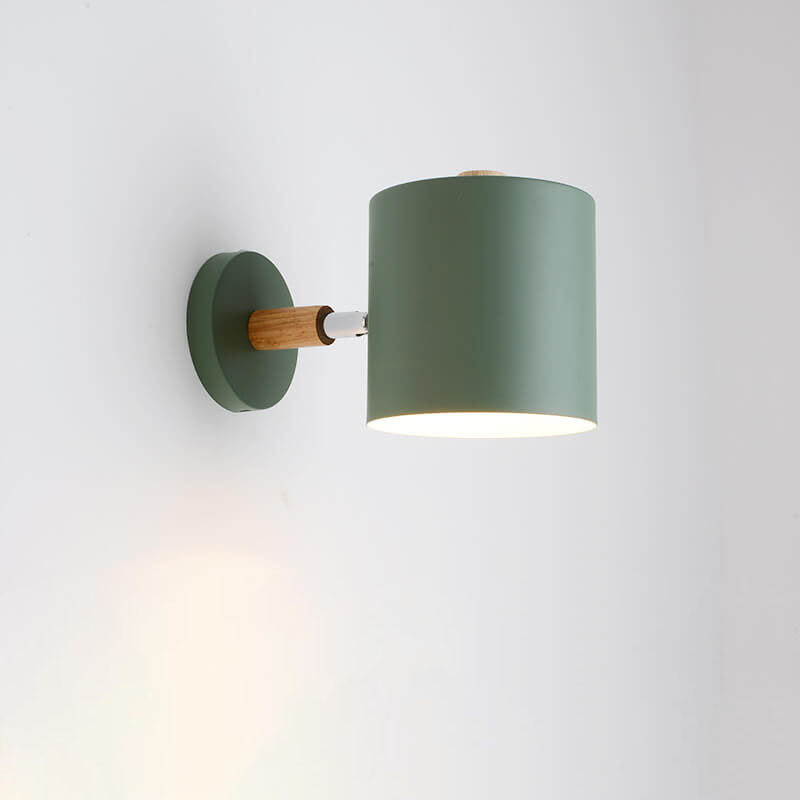 Applique Murale Métal Bois Réglable Chambre Salon Style Scandinave Couleur Macaron E27 Lampe de Chevet Applique Murale | Restfield