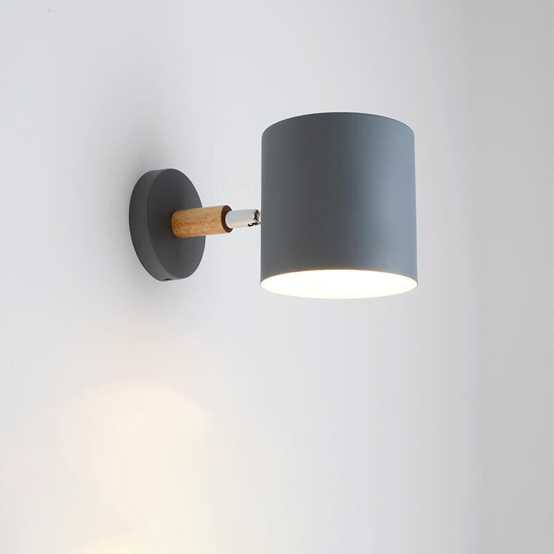 Applique Murale Métal Bois Réglable Chambre Salon Style Scandinave Couleur Macaron E27 Lampe de Chevet Applique Murale | Restfield