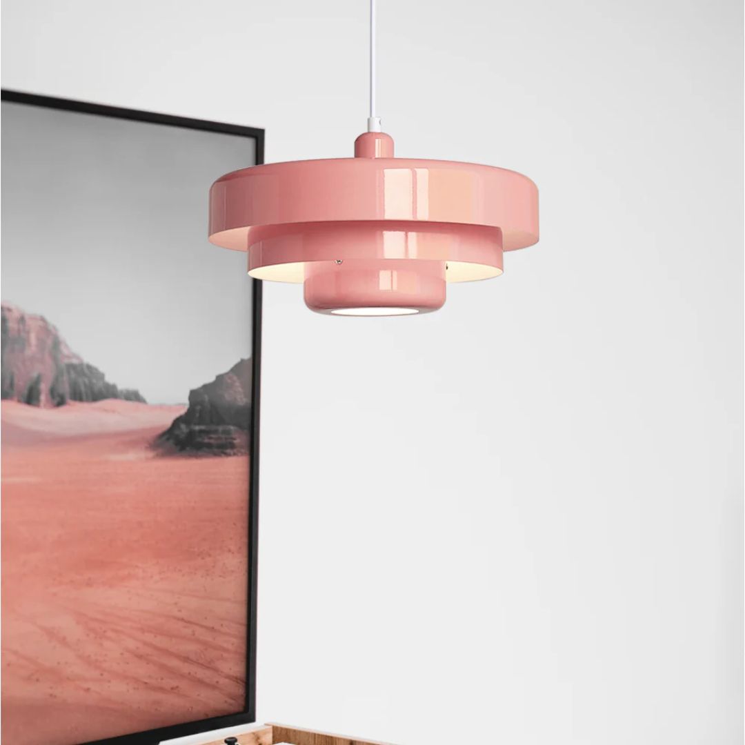 Hängeleuchte Metall Geschichtet Ø35cm Orange E27 Esstisch Wohnzimmer Retro Design Beleuchtung Industriell Modern | Restfield