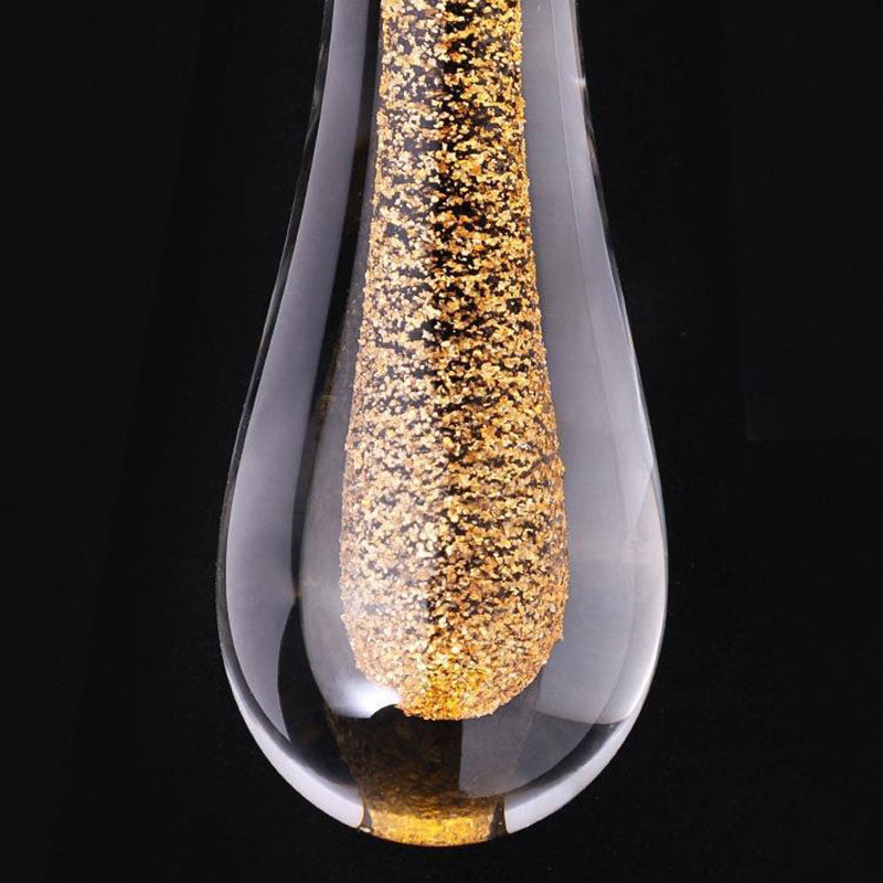 Glazen Hanglamp met Gouden Metalen Armatuur en Geïntegreerde LED-Verlichting – Scandinavisch Design voor Eetkamer, Woonkamer en Keuken | Sansoti